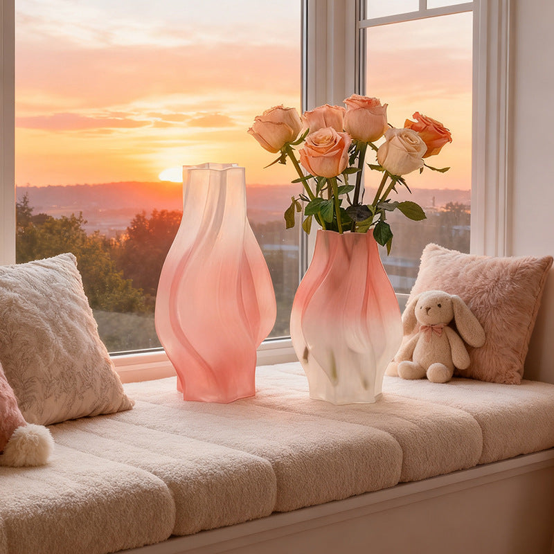 İskandinav tarzı yaratıcı buzlu degrade cam vazo