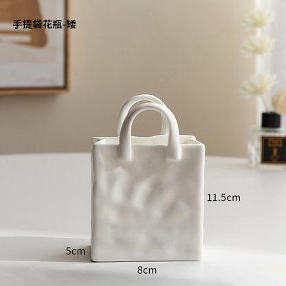 Retro el çantası çiçek sepeti