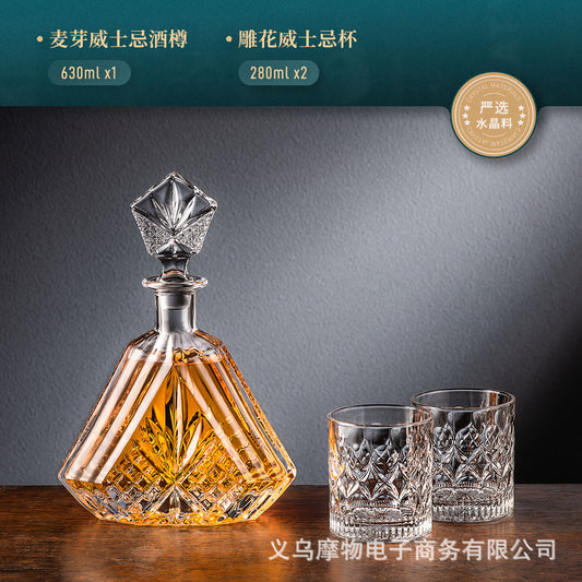 Dekanter kristal cam şarap şişesi