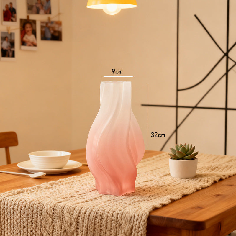 İskandinav tarzı yaratıcı buzlu degrade cam vazo