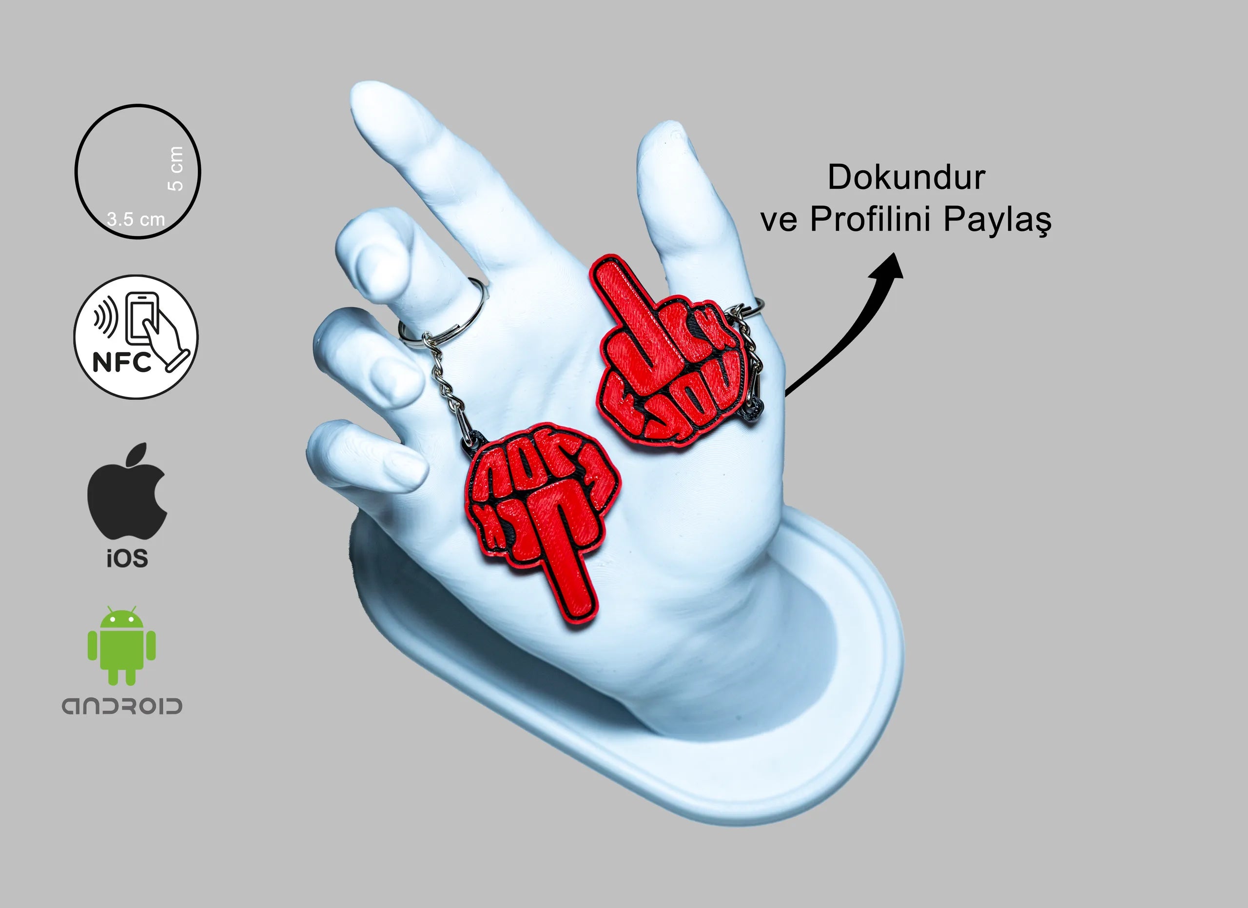 NFC Eğlenceli Mesaj Anahtarlık – Dikkat Çeken Tarz